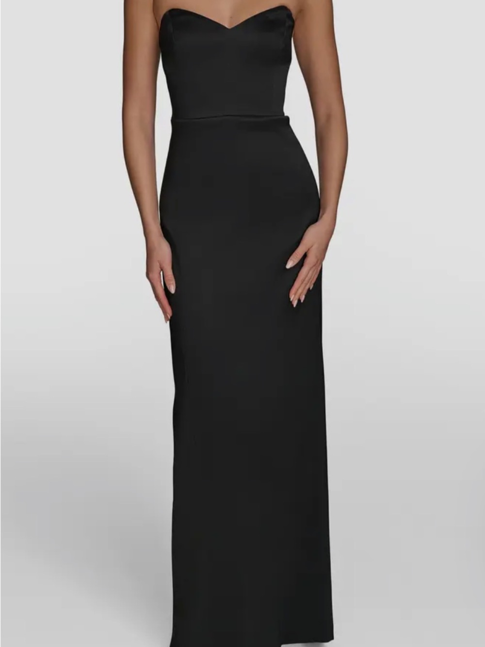 Donna Karan Black Strapless Sweetheart Maxi Dress
